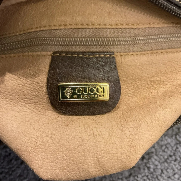 Gucci Vintage 90s Monogram Brown Leather Crossbody Purse Shoulder Bag Y2K Gift! - Picture 4 of 12